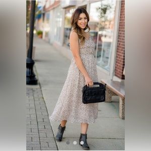 Speckled Thin Strap MIDI Dress